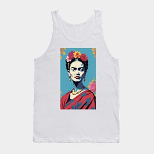 Frida's Colorful Essence: Vibrant Portrait Tank Top